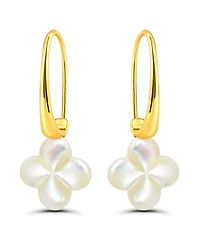 Macy's Genuine Imitation Pearl Clover Shape Drop on Hardwire Fishhook Closure Earrings
