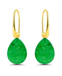 Macy's Genuine Howlite Chrysocolla Teardrop Shape Drop on Hardwire Fishhook Closure Earrings