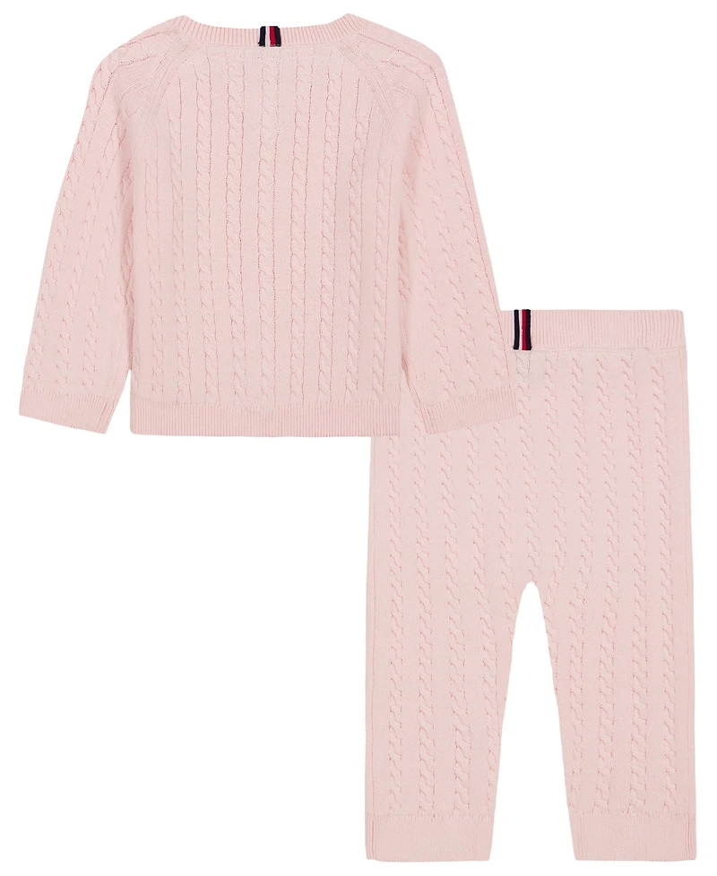 Tommy Hilfiger Baby Girls' Long-Sleeve Sweater and Pants, 2-Piece Set