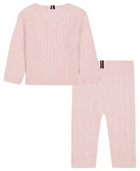 Tommy Hilfiger Baby Girls' Long-Sleeve Sweater and Pants, 2-Piece Set