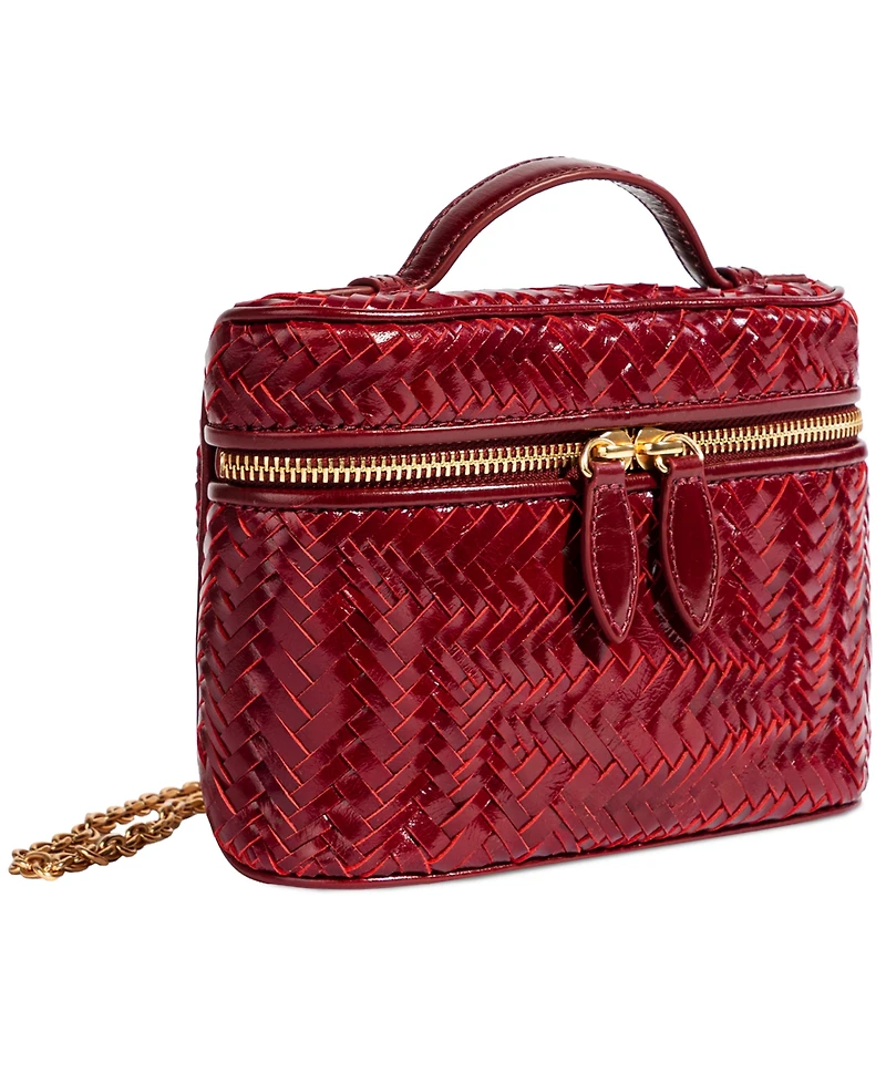 Sam Edelman Charli Woven Leather Small Top Handle Crossbody Handbag