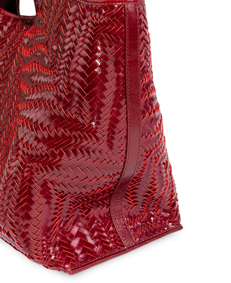 Sam Edelman Charli Woven Extra-Large Leather Tote Handbag