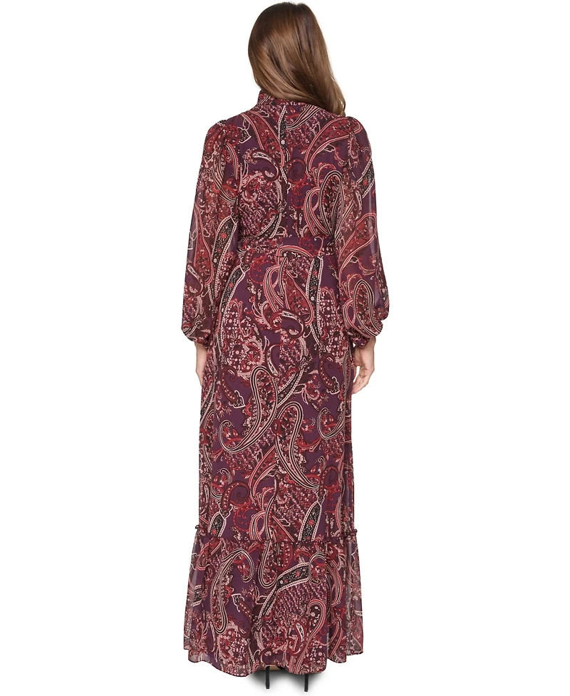 Eliza J Women's Mock Neck Tiered Maxi Dress