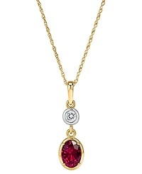 Macy's Ruby (1.45 ct. t.w.) & Diamond (1/10 ct. t.w.) Pendant Necklace in 14k Yellow Gold