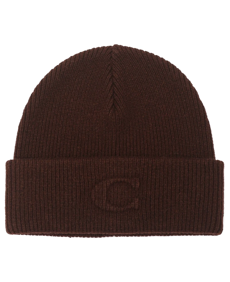 Coach Women's Embossed C-Knit Beanie Hat