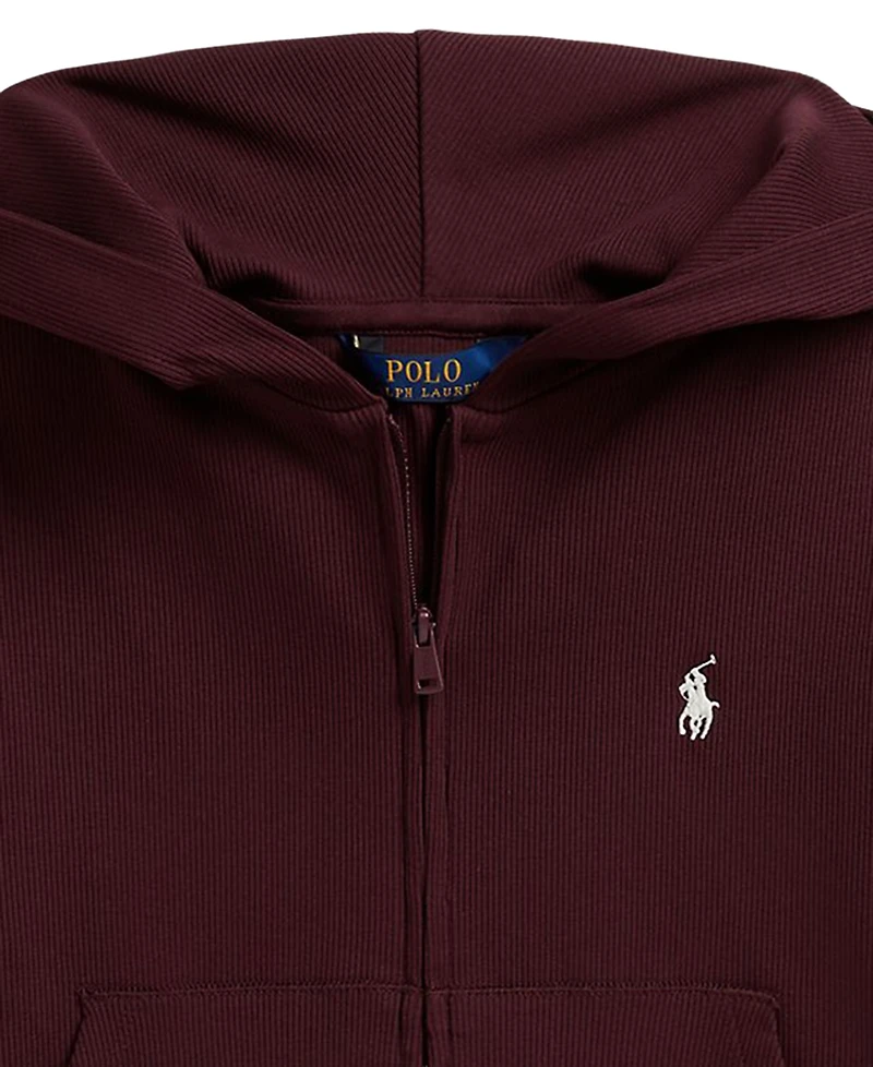 Polo Ralph Lauren Girls' 7-16 Ribbed Boxy Full-Zip Hoodie