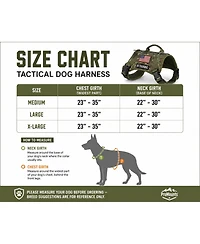 ProMounts Adjustable Tactical Dog Harness for Medium & Large Dogs