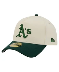 New Era Men's Cream Athletics Chrome A-Frame 59FORTY Fitted Hat