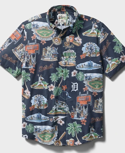 Reyn Spooner Men's Reyn Navy Detroit Tigers Scenic Tri-Blend Button-Down Shirt