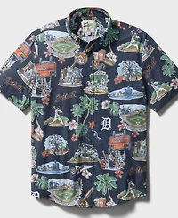 Reyn Spooner Men's Reyn Navy Detroit Tigers Scenic Tri-Blend Button-Down Shirt