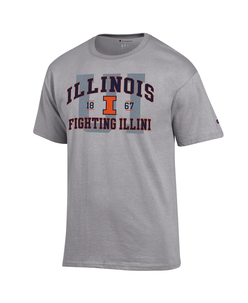 Champion Men's Heather Gray Illinois Fighting Illini Varsity T-Shirt