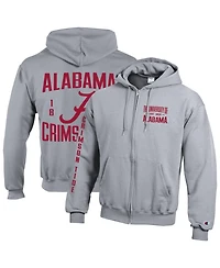 Champion Men's Gray Alabama Crimson Tide Varsity Power blend Full-Zip Fleece Hoodie