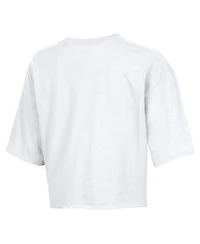 Champion Women's White Los Angeles Rams Boyfriend Cropped T-Shirt