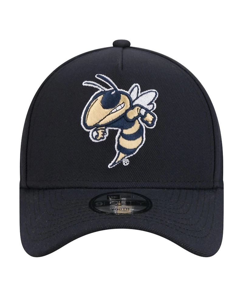 New Era Big Boys and Girls Navy Georgia Tech Yellow Jackets 9FORTY A-Frame Adjustable Hat