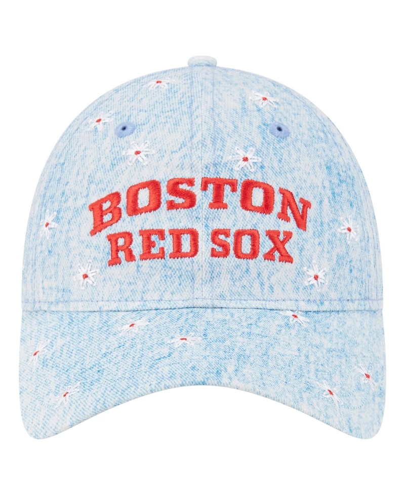 New Era Women's Light Blue Boston Red Sox Daisy All Over 9TWENTY Adjustable Hat