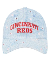 New Era Women's Light Blue Cincinnati Reds Daisy All Over 9TWENTY Adjustable Hat