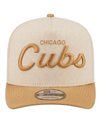 New Era Men's Cream Chicago Cubs Herringbone 9FIFTY A-Frame Snapback Hat