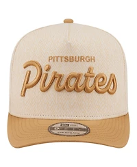 New Era Men's Cream Pittsburgh Pirates Herringbone 9FIFTY A-Frame Snapback Hat