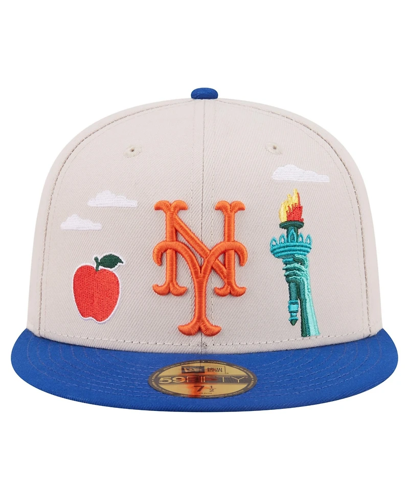 New Era Men's Khaki York Mets City Icon 59FIFTY Fitted Hat