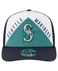 New Era Men's White, Navy Seattle Mariners Retro Cut 19TWENTY Adjustable Trucker Hat