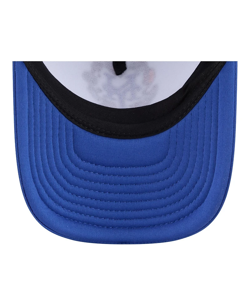 New Era Big Boys and Girls White, Royal New York Mets Food A-Frame 9FORTY Trucker Adjustable Hat