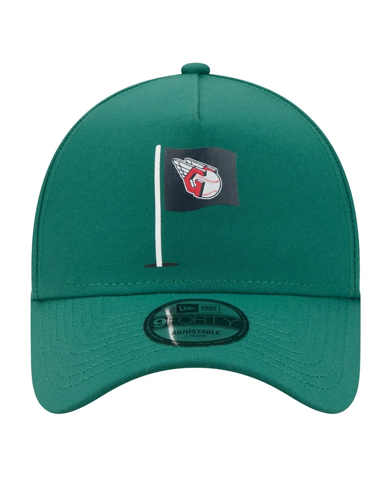 New Era Men's Green Cleveland Guardians Pin Seeker 9FORTY A-Frame Adjustable Hat