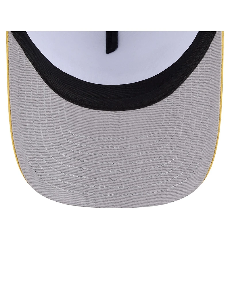 New Era Men's White, Gold Pittsburgh Pirates Foodie A-Frame 9FIFTY Trucker Snapback Hat
