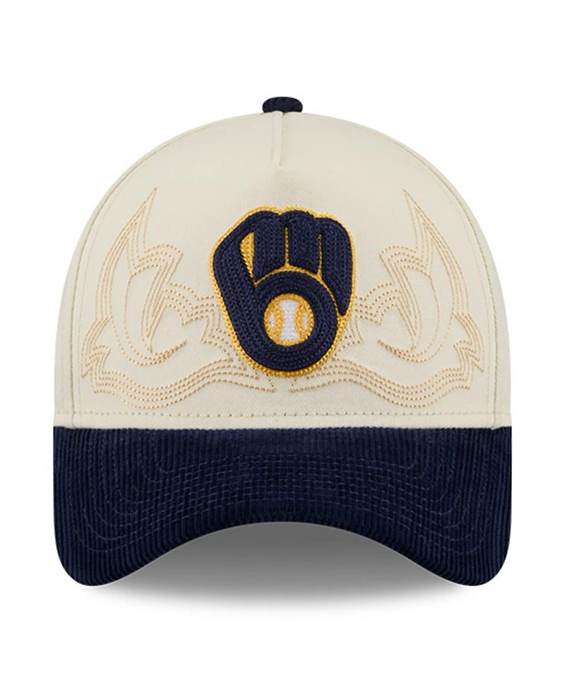 New Era Men's Stone Milwaukee Brewers Western Stitch 9FORTY A-Frame Adjustable Hat