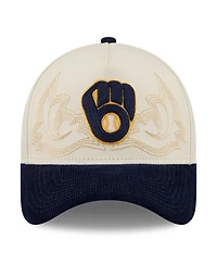 New Era Men's Stone Milwaukee Brewers Western Stitch 9FORTY A-Frame Adjustable Hat
