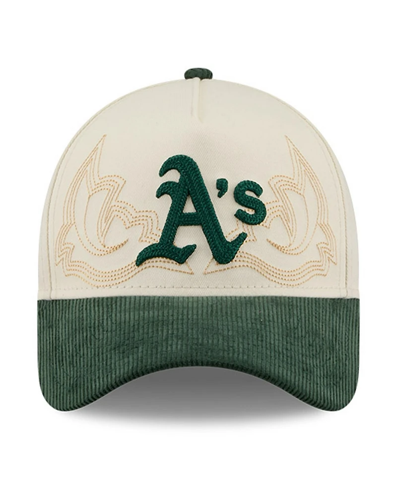 New Era Men's Stone Athletics Western Stitch 9FORTY A-Frame Adjustable Hat