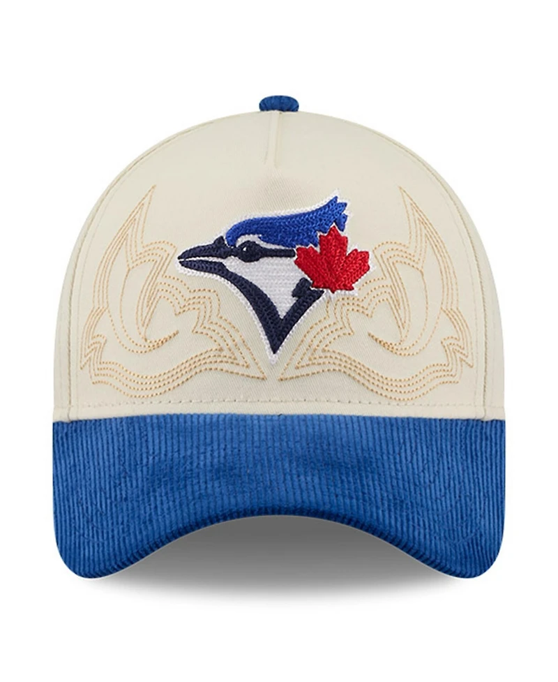 New Era Men's Stone Toronto Blue Jays Western Stitch 9FORTY A-Frame Adjustable Hat
