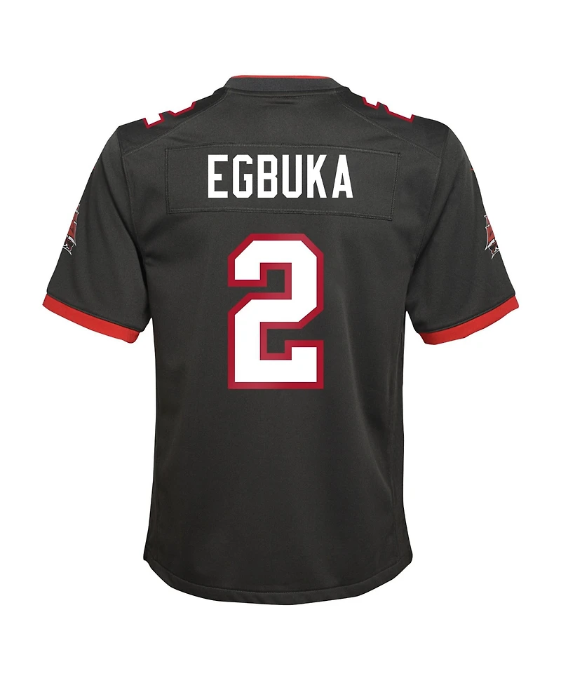 Nike Big Boys and Girls Emeka Egbuka Pewter Tampa Bay Buccaneers Alternate Game Jersey