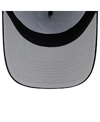 New Era Men's Black Atlanta Braves Side Script 9FORTY A-Frame Trucker Adjustable Hat