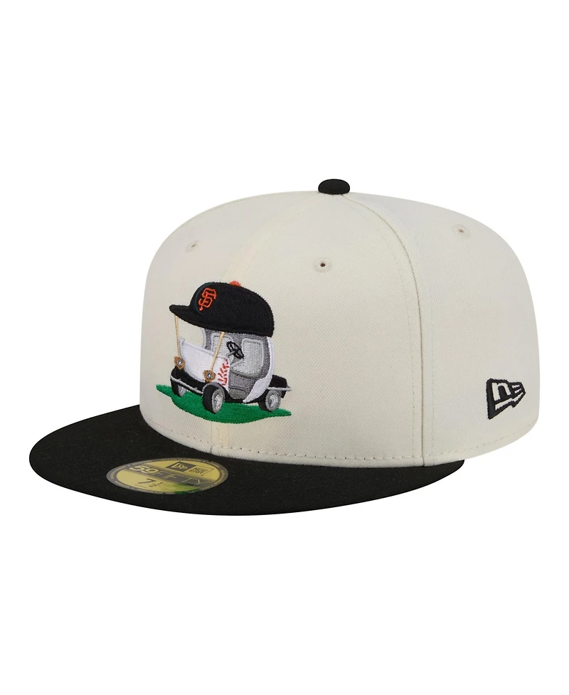 New Era Men's Cream, Black San Francisco Giants Bullpen Cart 59FIFTY Fitted Hat