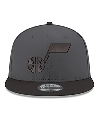 New Era Men's Gray, Black Utah Jazz Logo 2-Tone 9FIFTY Snapback Hat