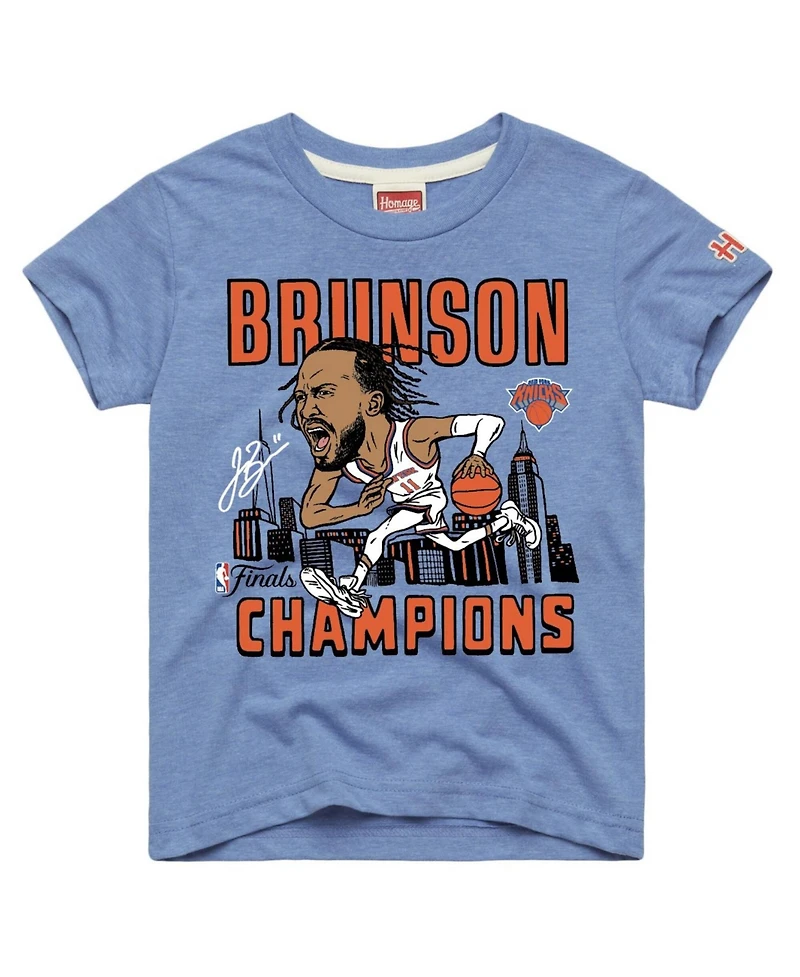 Homage Toddler Jalen Brunson Blue New York Knicks 2026 Nba Finals Champions Signature Tri-Blend T-Shirt