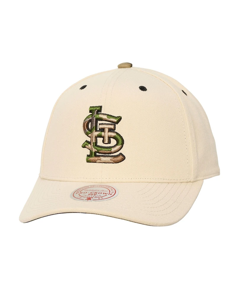 Mitchell & Ness Men's and Women's Cream St. Louis Cardinals Camo Logo Pro Crown Snapback Hat