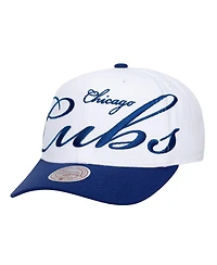 Mitchell & Ness Men's and Women's White, Royal Chicago Cubs Xl Script Pro Crown Adjustable Hat