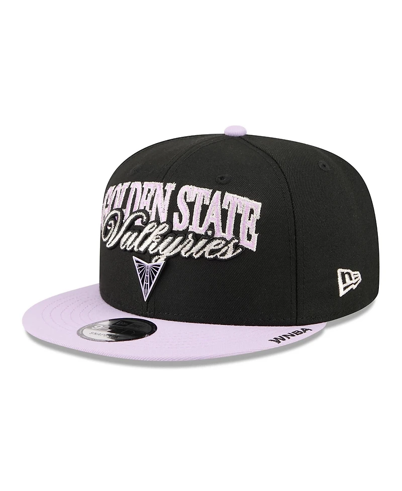 New Era Men's and Women's Eclipse Black, Violet Golden State Valkyries Wnba Tip-Off 2026 Metal Badge A-Frame 9FIFTY Snapback Hat