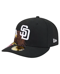 New Era Men's Black San Diego Padres Americana Bald Eagle Pre-Curved 59FIFTY Fitted Hat