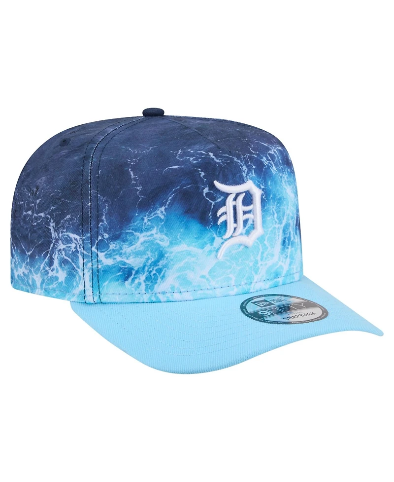New Era Men's Light Blue Detroit Tigers Deep Water Pre-Curved 9FIFTY A-Frame Snapback Hat