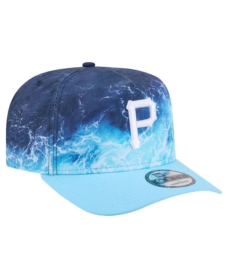 New Era Men's Light Blue Pittsburgh Pirates Deep Water Pre-Curved 9FIFTY A-Frame Snapback Hat