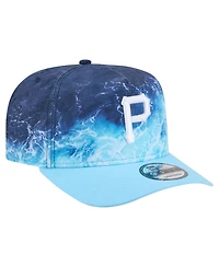 New Era Men's Light Blue Pittsburgh Pirates Deep Water Pre-Curved 9FIFTY A-Frame Snapback Hat