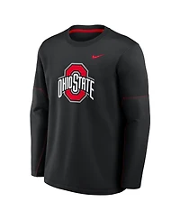 Nike Men's Black Ohio State Buckeyes 2026 Sideline Coaches Therma-fit Long Sleeve T-Shirt