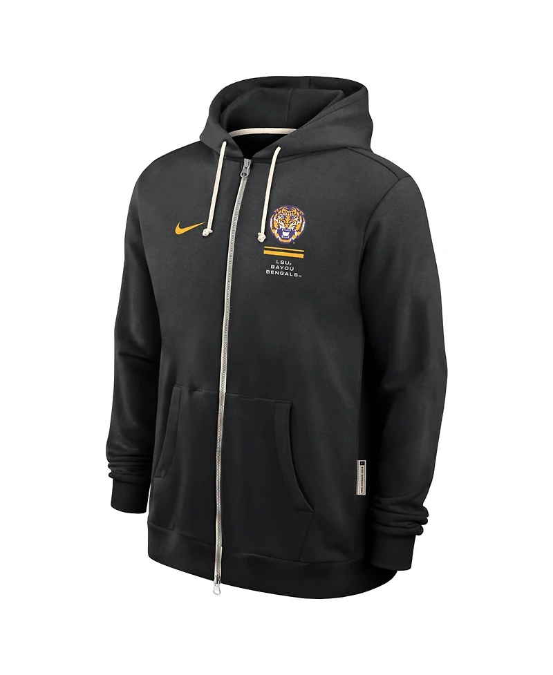 Nike Men's Black Lsu Tigers 2026 Sideline Standard Issue Dri-fit Full-Zip Hoodie