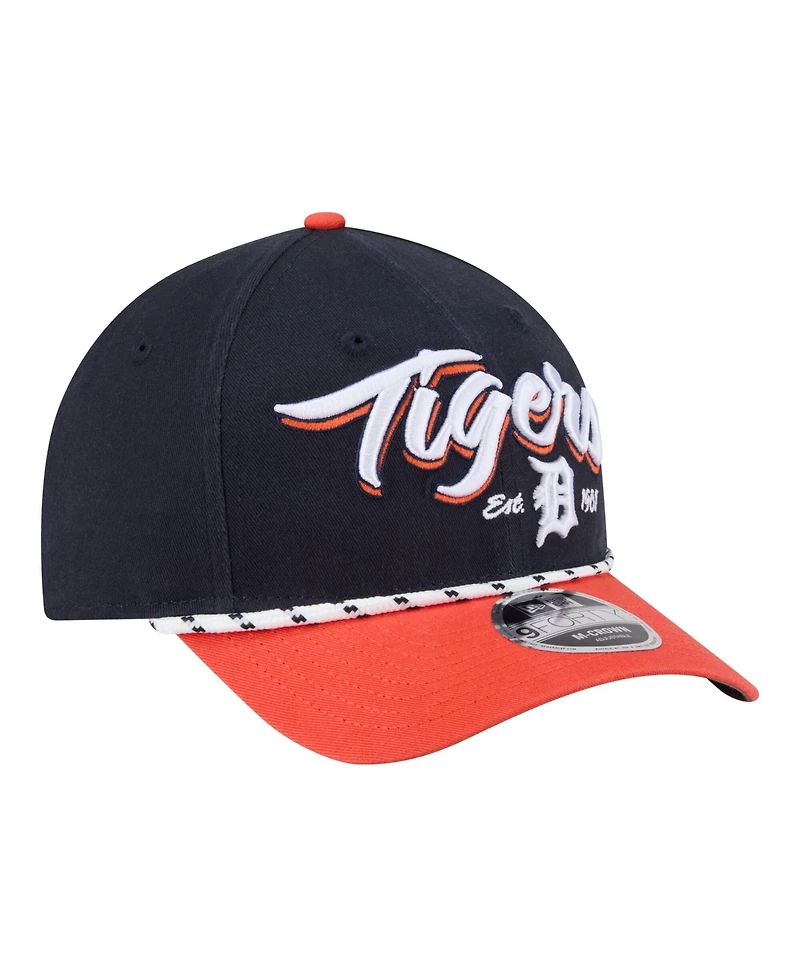 New Era Men's Navy, Orange Detroit Tigers Team Loyal 9FORTY M-Crown Adjustable Hat