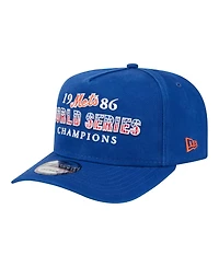 New Era Men's Royal New York Mets 1986 World Series Champions Throwback 9FIFTY A-Frame Snapback Hat