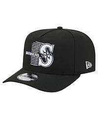 New Era Men's Black Seattle Mariners Motion A-Frame 9FIFTY Snapback Hat