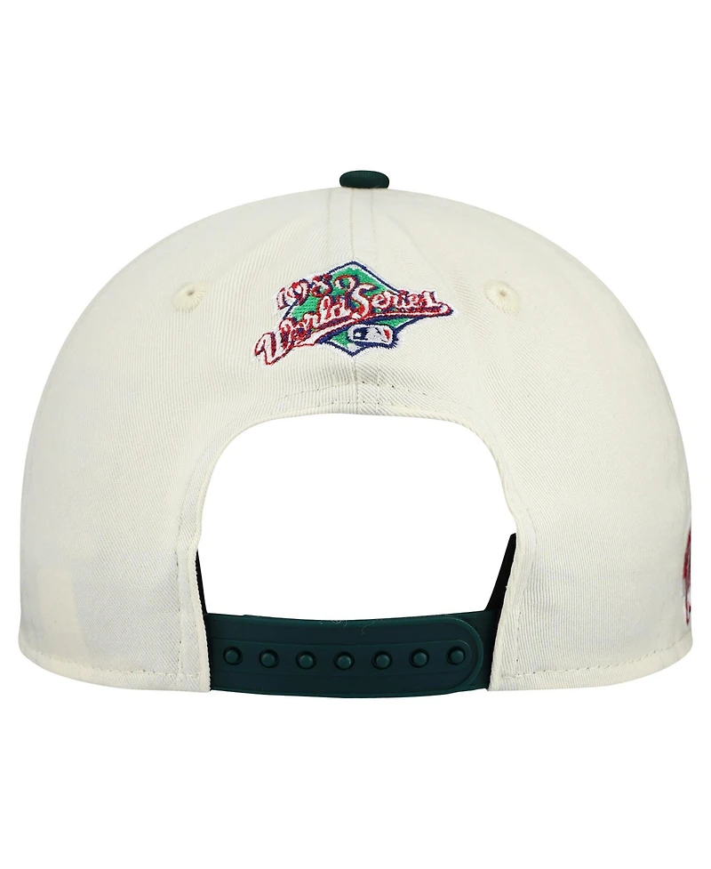 New Era Men's Cream, Green Oakland Athletics World Series 9FORTY M-Crown A-Frame Adjustable Hat