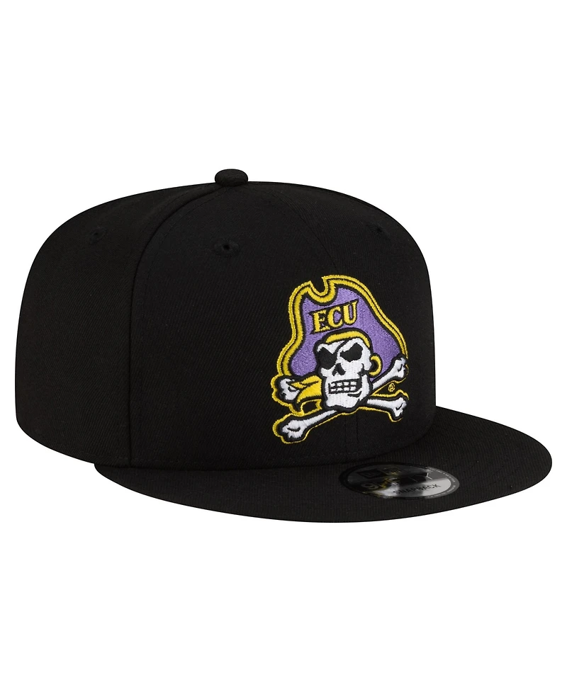New Era Men's Black Ecu Pirates Team 9FIFTY Snapback Hat